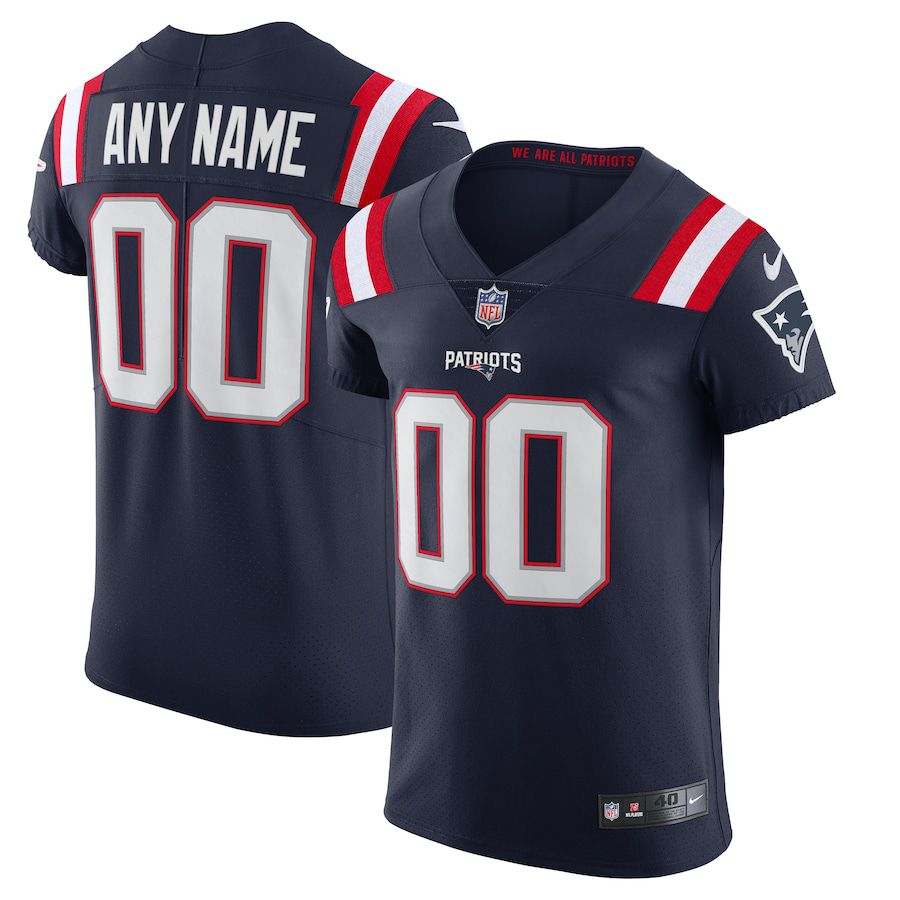 Men New England Patriots Nike Navy Vapor Elite Custom NFL Jersey